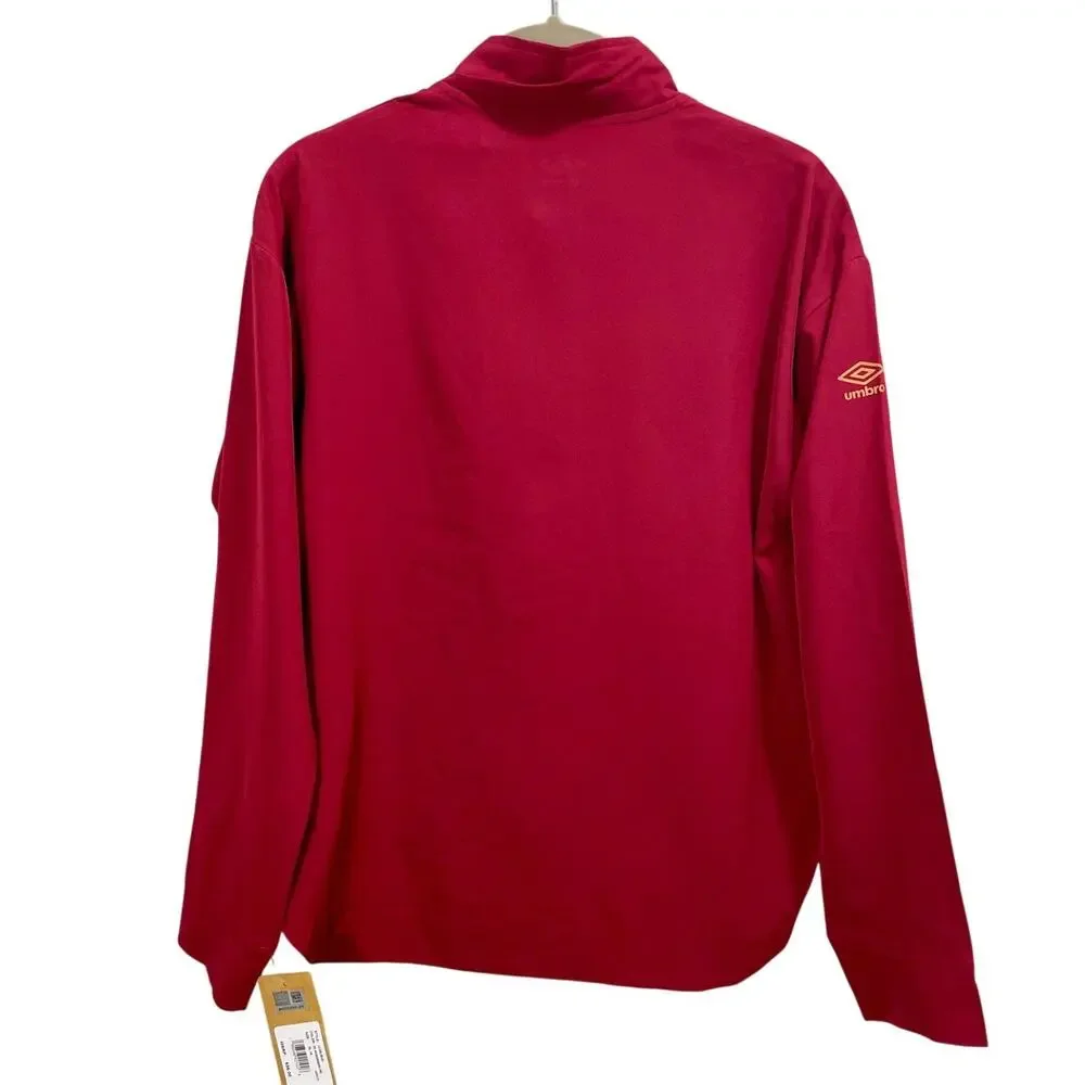 Umbro Cranberry Red Half Zip Pullover Jacket Kids Size XL Lightweight Activewear